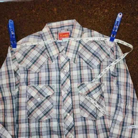 Vintage Western Shirt Pearl Snap Plaid Ely Plains Button Down Yoke - Picture 3 of 9